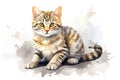 Cat animal watercolor kitten background cute