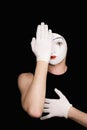 Portrait of artful peeping mime Royalty Free Stock Photo