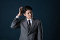 Portrait of an Asian business man in a serious situation Royalty Free Stock Photo