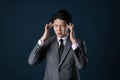 Portrait of an Asian business man in a serious situation Royalty Free Stock Photo