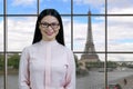 Portrait of asian business woman with glasses. Royalty Free Stock Photo