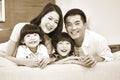 Portrait of an asian family with two children Royalty Free Stock Photo