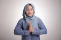 Asian Muslim Woman Doing Relaxing Yoga Royalty Free Stock Photo