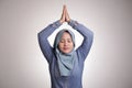 Asian Muslim Woman Doing Relaxing Yoga Royalty Free Stock Photo