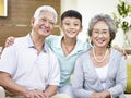 Portrait asian grandparents and grandchild