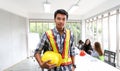 Portrait of Asian male contractor engineer in meeting room. at t Royalty Free Stock Photo