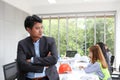 Portrait of Asian male contractor engineer in meeting room. at t Royalty Free Stock Photo