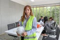 Portrait of Asian male contractor engineer in meeting room. at t Royalty Free Stock Photo