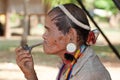 Portrait asian man lawae with pipe