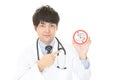 Doctor holds non smoking sign Royalty Free Stock Photo