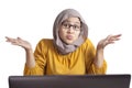 Muslim Businesswoman shows Denial or Refusal Gesture Royalty Free Stock Photo