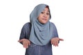 Muslim Woman shows Denial or Refusal Gesture, Shrug Royalty Free Stock Photo