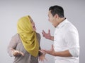 Asian Muslim Couple Having Fight