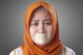 Muslim Lady Crying with Mouth Clossed, Banned for Talking