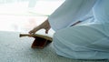 Asian Muslim Man Praying or Solat in Islam Prostration