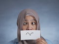 Muslim Woman With Silly Face Card