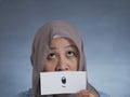 Muslim Woman With Think Card