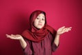 Muslim Woman shows Denial or Refusal Gesture Royalty Free Stock Photo