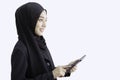 Portrait of an Asian Muslim woman on a white background Royalty Free Stock Photo