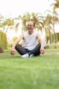 Portrait of Asian senior man relaxing Royalty Free Stock Photo