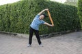 Portrait of Asian Senior Stretching