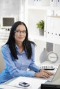 Portrait of assistant girl in office Royalty Free Stock Photo