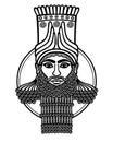 Portrait of the Assyrian man. Character of Sumer mythology. Royalty Free Stock Photo