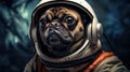 Portrait of an astronaut dog in a spacesuit.AI generated image Royalty Free Stock Photo