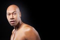 Portrait of an athletic african american man topless close up Royalty Free Stock Photo