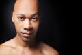 Portrait of an athletic african american man topless close up Royalty Free Stock Photo