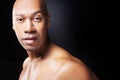 Portrait of an athletic african american man topless close up Royalty Free Stock Photo