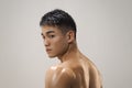 Muscular Asian Man Indoors in th Studio Royalty Free Stock Photo