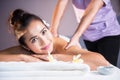 Thai oil massage to beautiful Asian woman Royalty Free Stock Photo