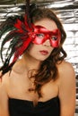 Portrait of attractive beautiful woman carnival ma Royalty Free Stock Photo