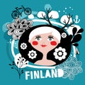 Portrait of attractive blond woman from Finland.