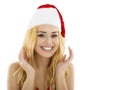 Portrait of attractive caucasian smiling woman blond isolated on