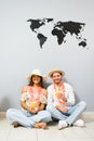 Portrait of an attractive couple ready for vacations