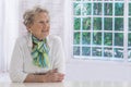 Portrait of an attractive elegant senior woman relaxing at home. Royalty Free Stock Photo