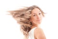 Portrait of attractive girl with fly-away hair Royalty Free Stock Photo