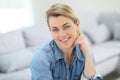 Portrait of attractive mature woman at home Royalty Free Stock Photo