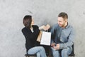 Attractive man and woman with shopping bags Royalty Free Stock Photo