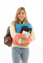 Portrait of attractive teenager girl with backpack happy with student lifestyle and learning Royalty Free Stock Photo