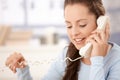 Portrait of attractive woman talking on phone Royalty Free Stock Photo