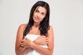 Portrait of attractive woman with towel and wet hair Royalty Free Stock Photo