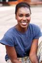 Portrait of attractive young african american woman smiling Royalty Free Stock Photo