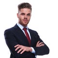 Portrait of attractive young businessman with folded arms Royalty Free Stock Photo