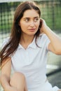 portrait of attractive young woman wearing Royalty Free Stock Photo