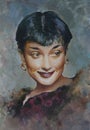 Portrait of Audrey Hepburn, painting
