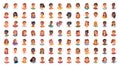 Portrait avatar of teens and kids, boys and girls faces Royalty Free Stock Photo