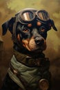 Portrait of an Aviator Dog Royalty Free Stock Photo